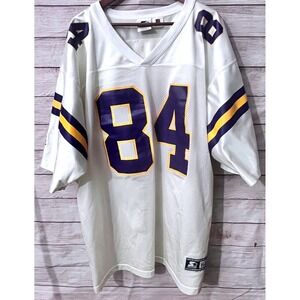 Vintage Starter Randy Moss 84 Minnesota Vikings Jersey White Purple Gold 54 XXL